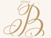 B Monogram Logo, Elegant Initial Monogram Product Image 7