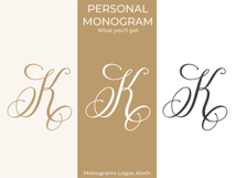 K Monogram Logo, Elegant Initial Monogram Product Image 3