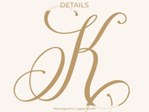 K Monogram Logo, Elegant Initial Monogram Product Image 4
