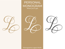 L Monogram Logo, Elegant Initial Monogram Product Image 6