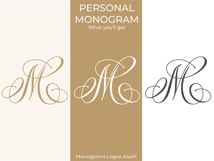 M Monogram Logo, Elegant Initial Monogram Product Image 6