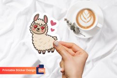 Lama in Love Sticker, Valentine&#039;s Day Lama Sticker Product Image 1