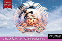 Lamb Halloween Wind Spinner Sublimation PNG Coquette Round Product Image 1