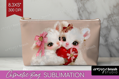 Lamb Valentine Cosmetic Bag Cute Valentines Day Makeup Bag Product Image 1