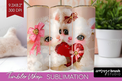 Lamb Valentine Tumbler Wrap Cute Valentines Day Tumbler PNG Product Image 1