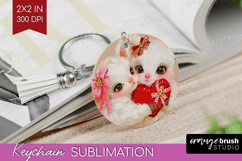 Lamb Valentine Keychain PNG Cute Valentines Day Keychain Product Image 1