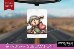 Lamb Valentine Air Freshener PNG Whimsical Animal PNG Product Image 1