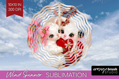 Lamb Valentine Wind Spinner Sublimation PNG Cute Valentines Product Image 1