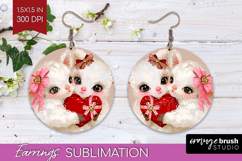 Lamb Valentine Round Earrings Cute Valentines Day PNG Product Image 1