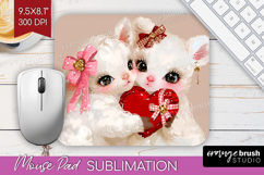 Lamb Valentine Mouse Pad Sublimation Cute Valentines Day PNG Product Image 1