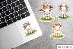 Cute Easter Bonnet Lamb Stickers at Chuckleberry Farm PNG Product Image 3