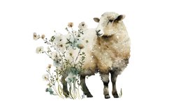 watercolor painting,digital download,digital planner,clipart bundle,commercial use,wall art,printable art,lamb clipart,floral lamb clipart,spring lamb,lamb with flowers,flower crown,baby lamb clipart,baby animals,farm animals png,nursery wall art,cute ani