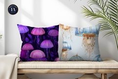Glowing Jellyfish Lamps Seamless Watercolor Digital Paper Product Image 2