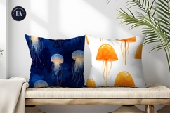Lamps Glowing Jellyfish Watercolor Seamless Digital Paper Product Image 2