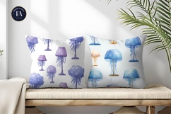 Lamps Glowing Jellyfish Watercolor Seamless Digital Paper Product Image 2