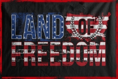 Land Of Freedom American Flag with Distressed Product Image 2