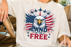 Land of the Free, 4th of July Patriotic Eagle PNG Product Image 3