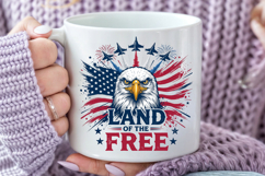 Land of the Free, 4th of July Patriotic Eagle PNG Product Image 5