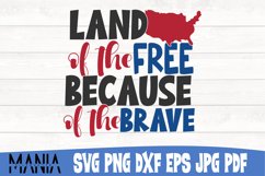 Land Of The Free Svg Cut File, 4th of July Svg Product Image 1