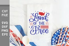 Land of the Free, Hand Lettered 4th of July SVG Product Image 1