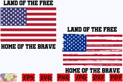 Land Of The Free Home Of The Brave SVG | 4th Of July SVG Product Image 1