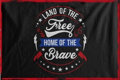 Land of the Free Home of the Brave Patriotic Typography Product Image 2