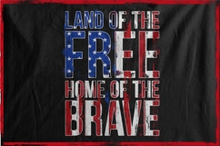 Typography Distressed Land of the Free Home of the Brave Product Image 2