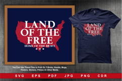 LAND OF THE FREE Home Of The Brave The Red USA Map Product Image 1