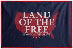 LAND OF THE FREE Home Of The Brave The Red USA Map Product Image 2