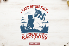 Land of the Free Home of the Raccoons SVG, Patriotic Raccoon Product Image 1