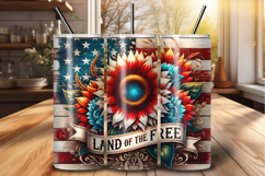 Patriotic 4th of July 20 oz Tumbler Wrap Sublimation PNG Product Image 1