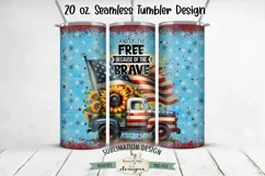 Patriotic Truck Flowers - Seamless 20 oz Sublimation Tumbler Product Image 1