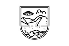 Landscape and nature monoline or line art style drawing Product Image 1