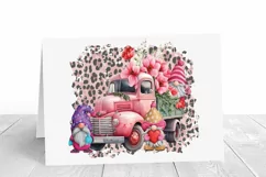 <img src="Landscape Card.jpg" alt="Floral Pink Vintage Gnome truck on a landscape card mockup">
