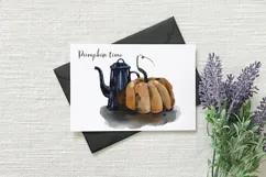 Hand-drawn illustration of teapot and pumpkin Product Image 6