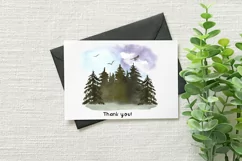 Watercolor landscape clipart. Forest Sublimation PNG Product Image 7
