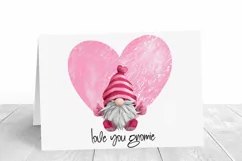 Love you Gnomie Valentines Day watercolor sublimation design Product Image 4