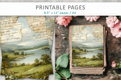 Vintage Landscape Junk Journal Pages, cottagecore journal Product Image 3
