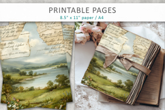 Vintage Landscape Junk Journal Pages, cottagecore journal Product Image 5