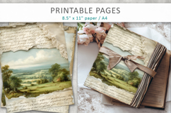 Vintage Landscape Junk Journal Pages Product Image 4