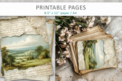 Vintage Landscape Junk Journal Pages Product Image 5