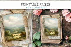 Vintage Landscape Junk Journal Pages, antique paper Product Image 3