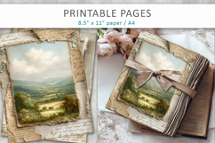 Vintage Landscape Junk Journal Pages, antique paper Product Image 4