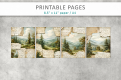 Vintage Landscape Junk Journal Pages, scrapbook paper Product Image 2