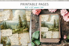 Vintage Landscape Junk Journal Pages, scrapbook paper Product Image 3