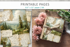 Vintage Landscape Junk Journal Pages, scrapbook paper Product Image 4