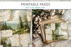 Vintage Landscape Junk Journal Pages, scrapbook paper Product Image 5