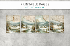 Vintage Landscape Junk Journal Pages, mixed media paper Product Image 2