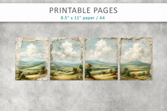 Vintage Landscape Junk Journal Pages, ephemera sheet Product Image 2