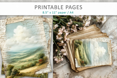 Vintage Landscape Junk Journal Pages, ephemera sheet Product Image 5